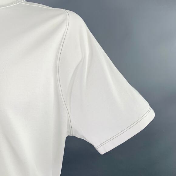 JOHN VARVATOS * U.S.A. Size XXL White Contrast Stitch Cotton Blend T-shirt - Picture 2 of 10